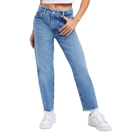 Good American Good Girlfriend Jeans Size 4/27 | Mid-Rise Medium Wash Denim - Picture 2 of 11